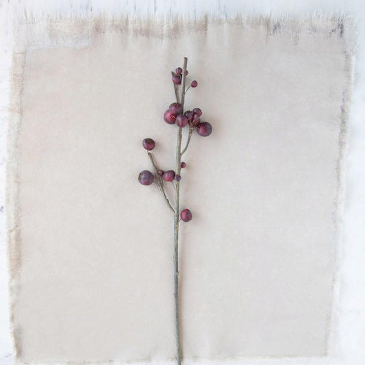Faux Berry Stem, Cranberry