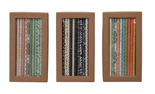 Handmade Paper Wrapped Wood Pencils in Kraft Box