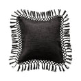 Load image into Gallery viewer, Pillow, Cotton Slub Black w/Crotchet & Fringe
