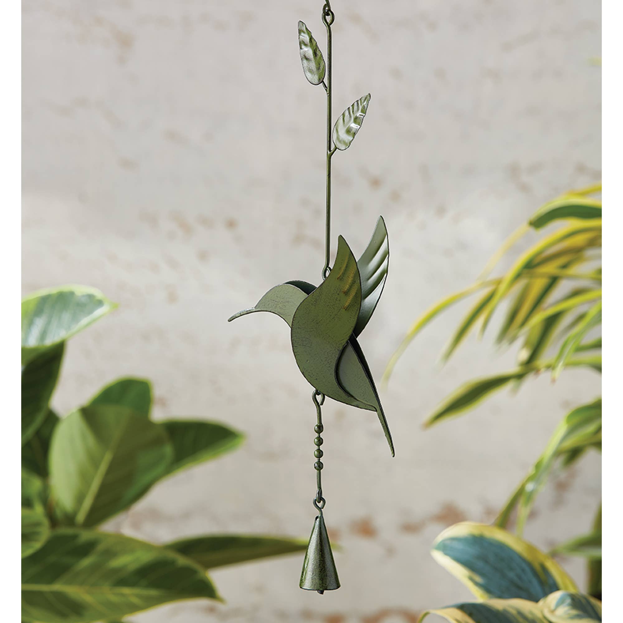 Hummingbird Wind Chime - Moss Green